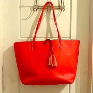 Reversible Large Tote - orange/tan